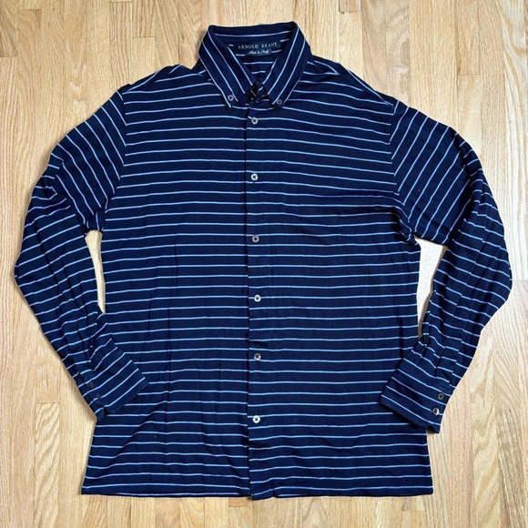 Arnold Brant Long Sleeve Cotton Collared Button Up Shirt - Picture 1 of 8